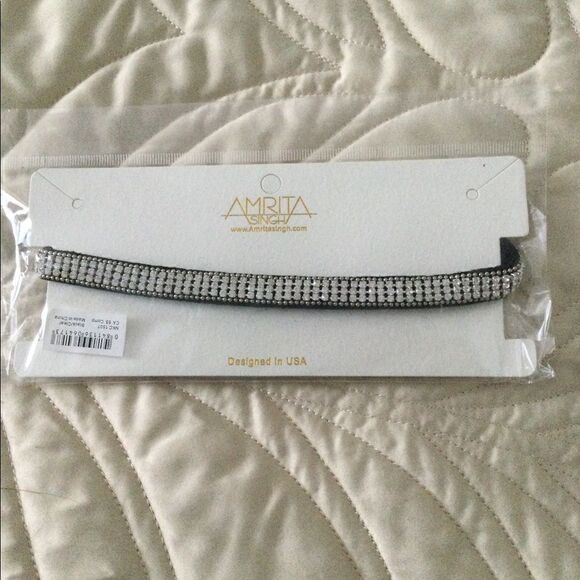 NWT Austrian crystal choker black silver tone - Picture 8 of 8